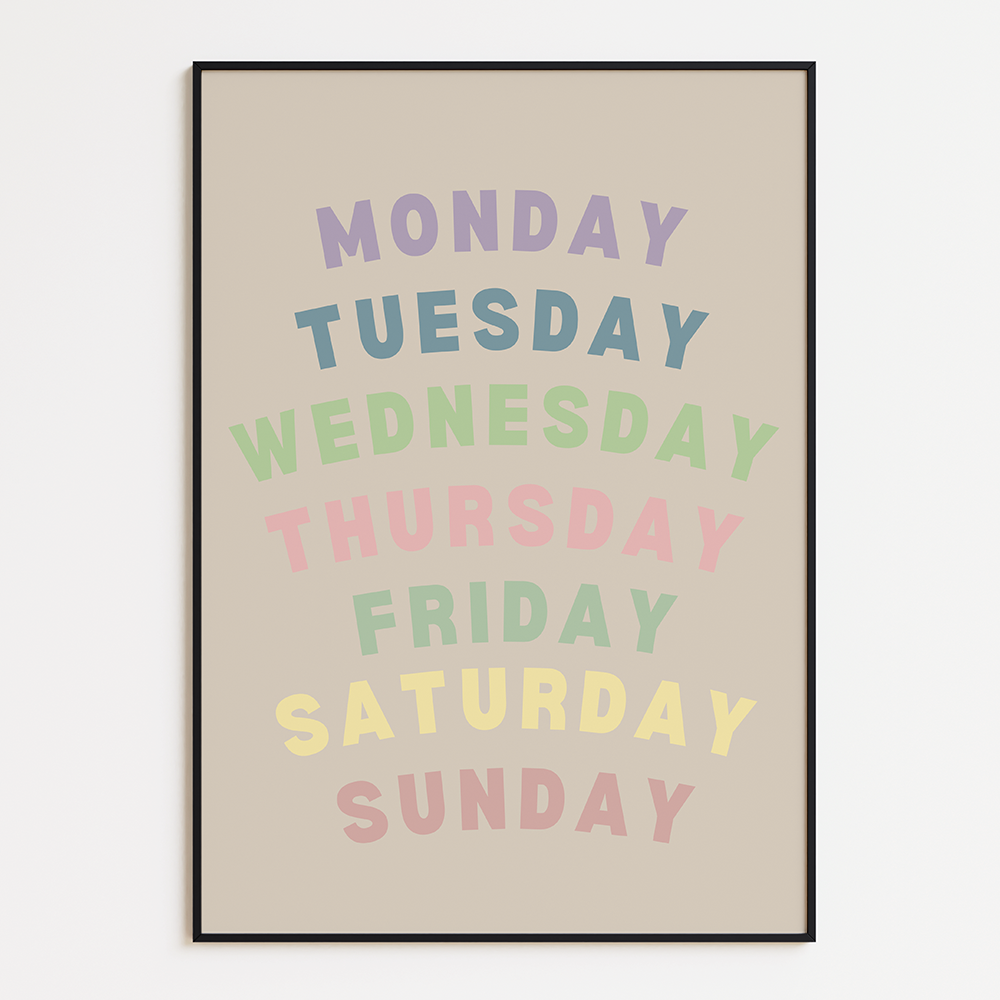 7 dagen van de week Engels