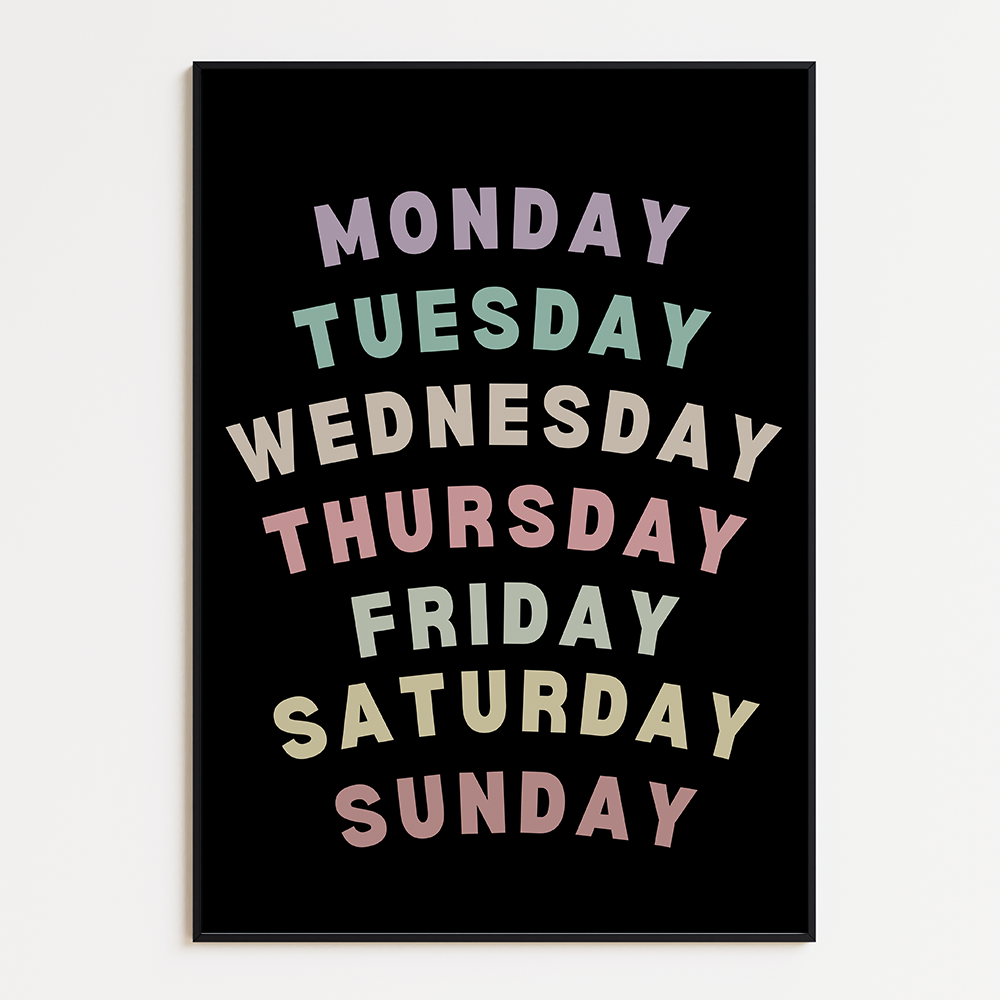 7 dagen van de week Engels