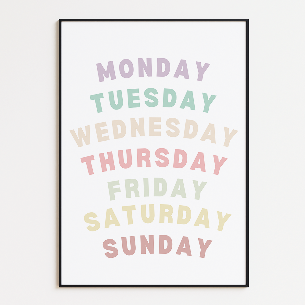 7 dagen van de week Engels