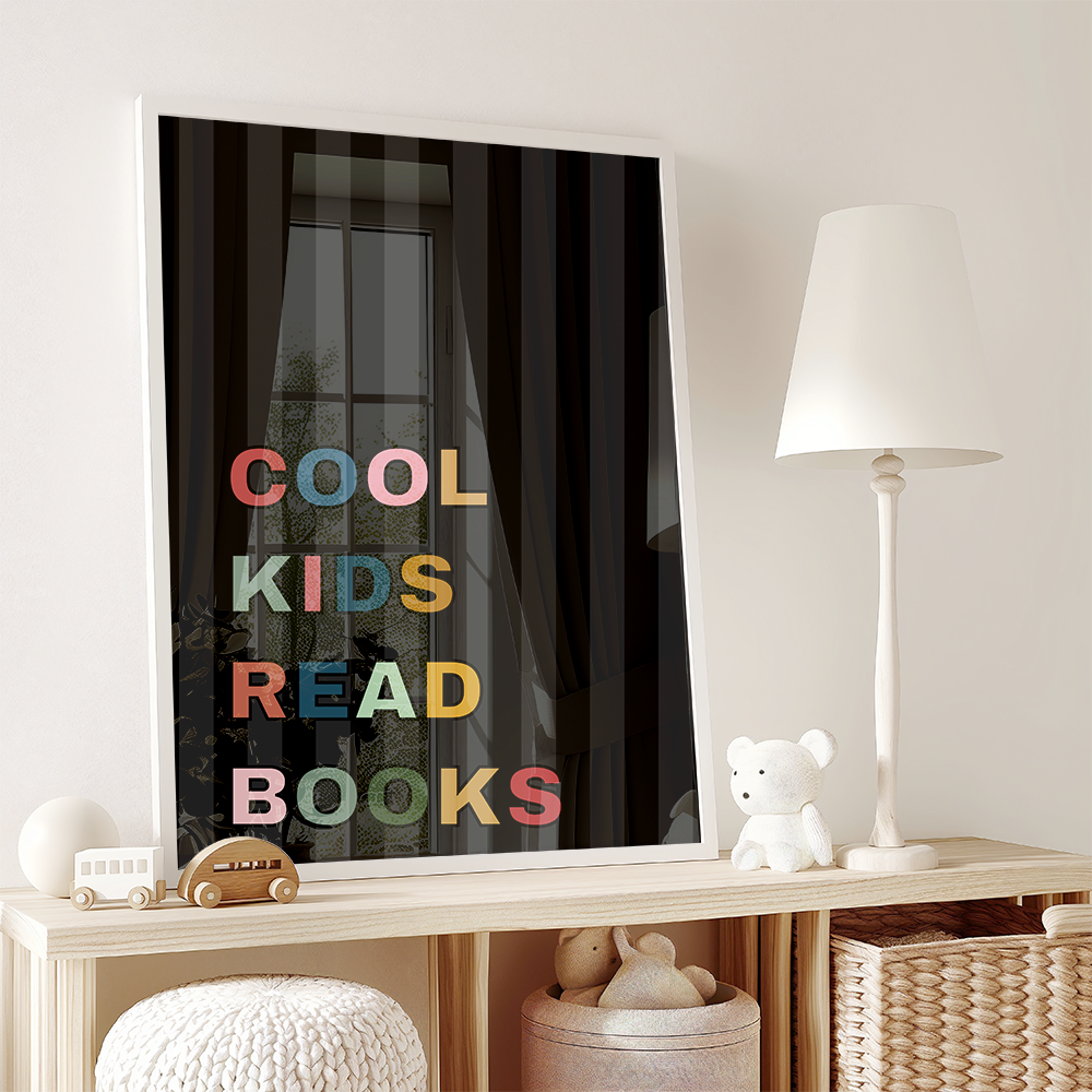 Cool kids read books poster