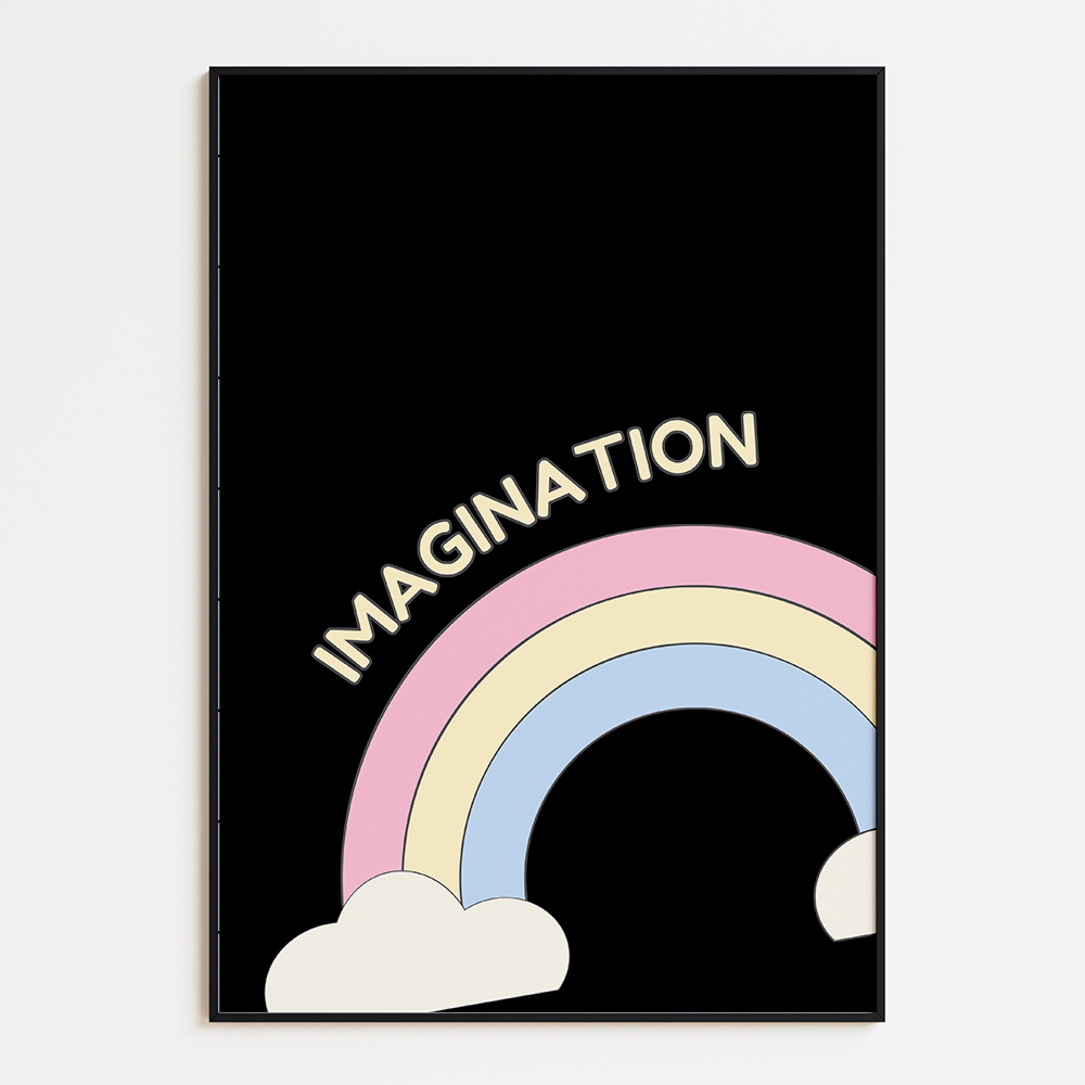 Inspirerende Poster 'Imagination' met Regenboog