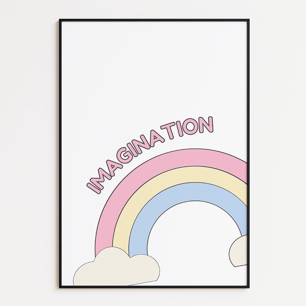 Inspirerende Poster 'Imagination' met Regenboog