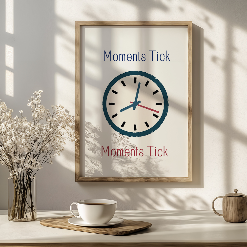 Stijlvolle poster 'Moments tick, memories stick'