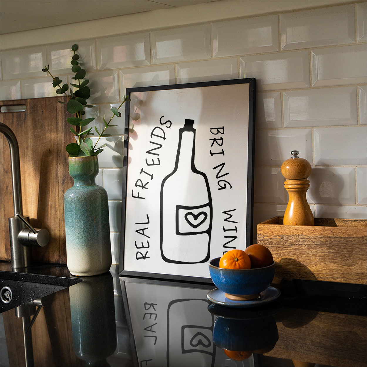 Poster Real Friends Bring Wine