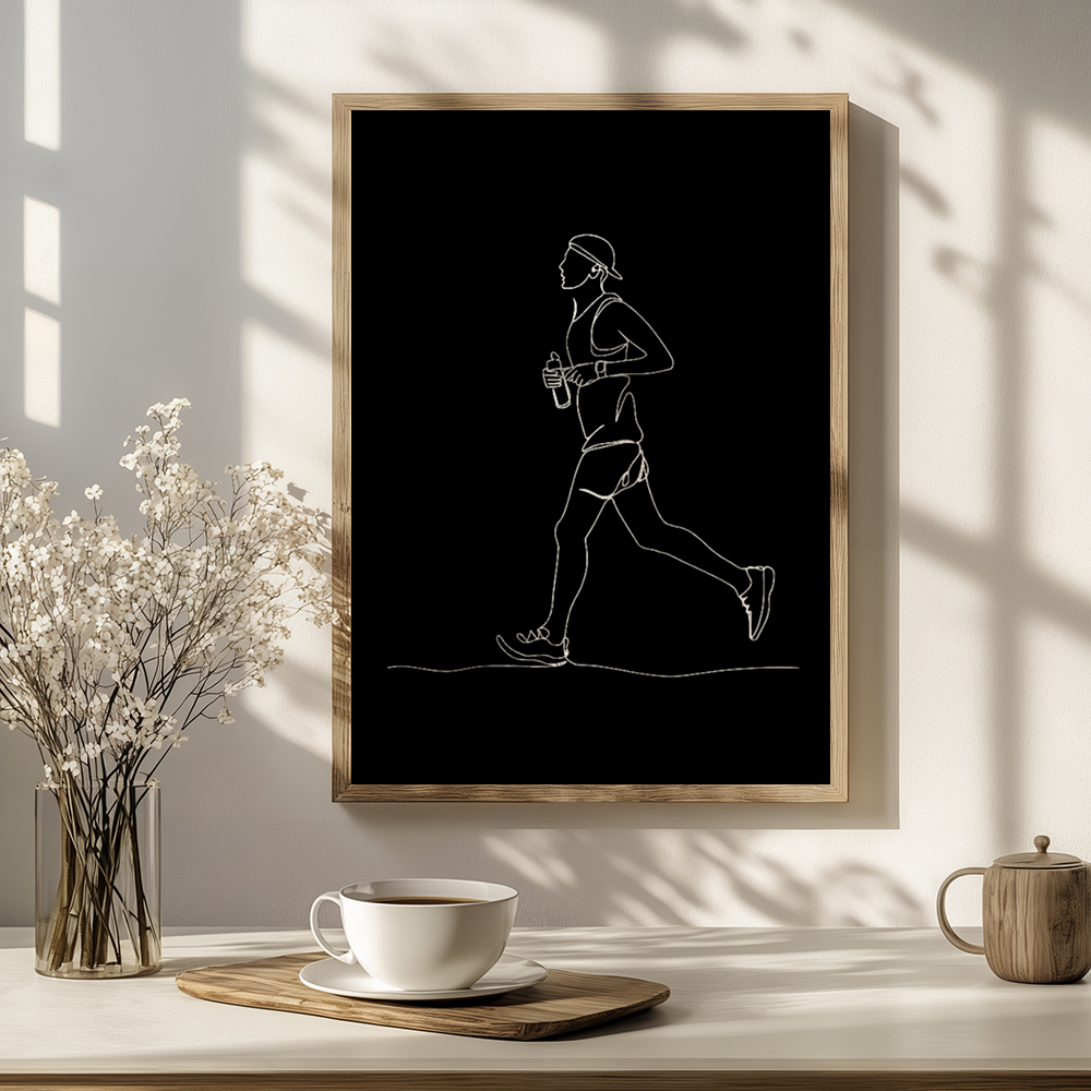 Lijnen - Man die aan het Joggen is