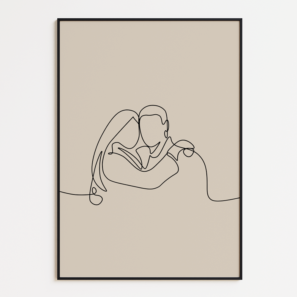 Poster Lijnen - Verliefde Mensen