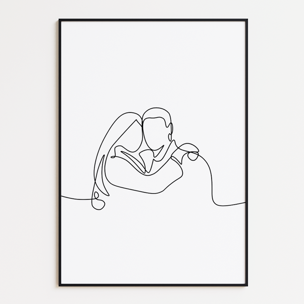 Poster Lijnen - Verliefde Mensen