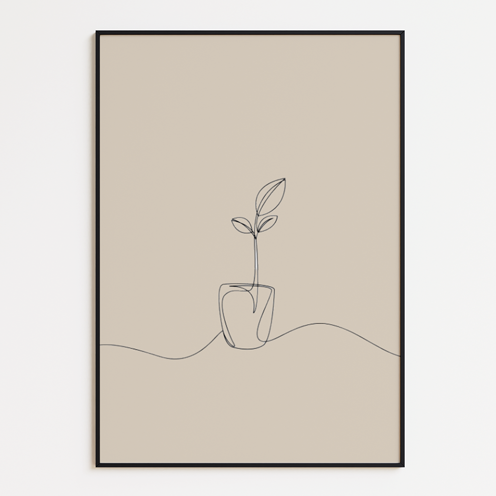 Poster Lijnen - Plant