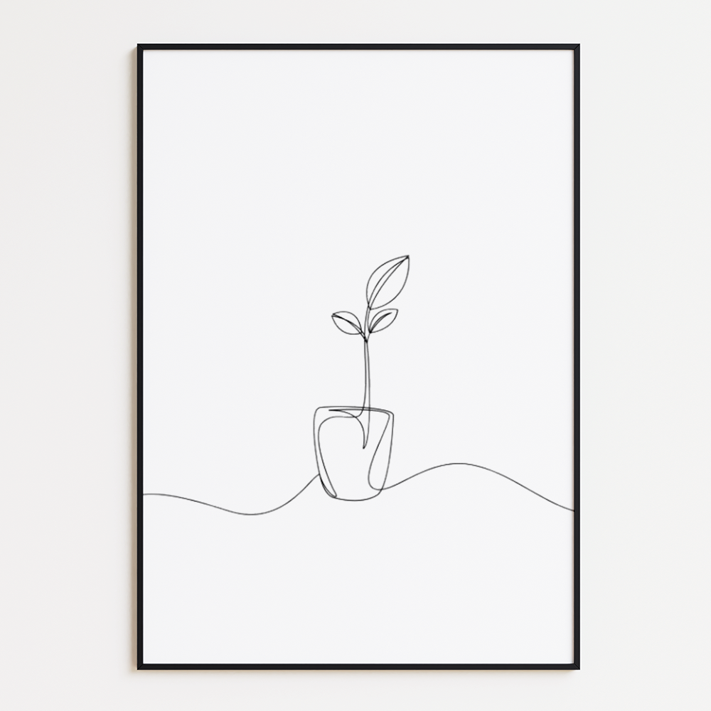 Poster Lijnen - Plant