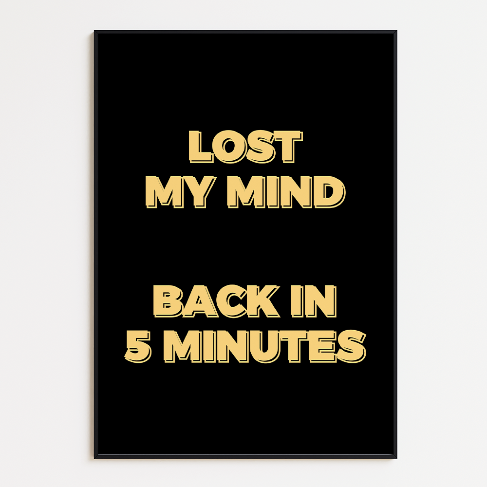 Poster Be Back in 5 Minutes