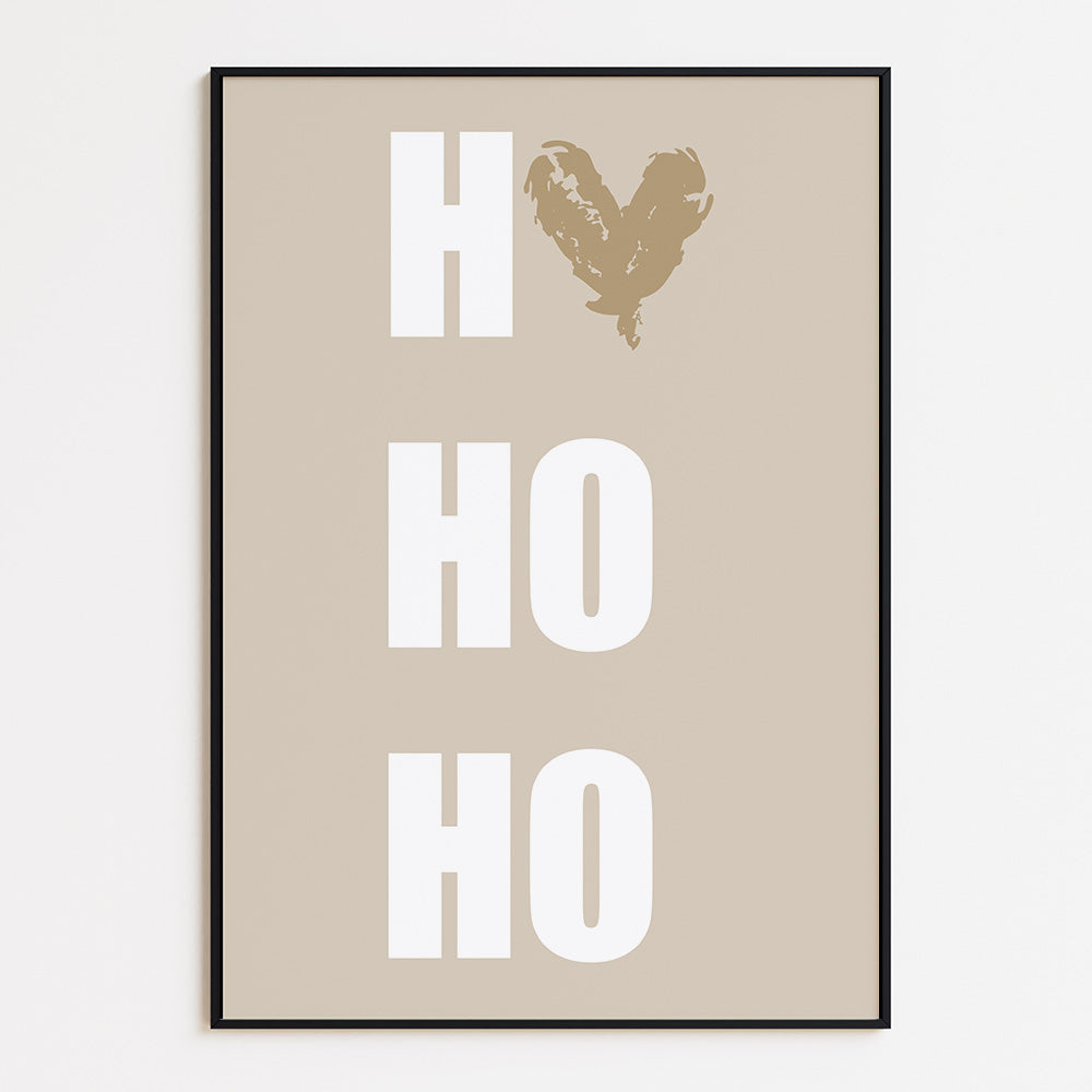 Poster Ho Ho Ho met hartje