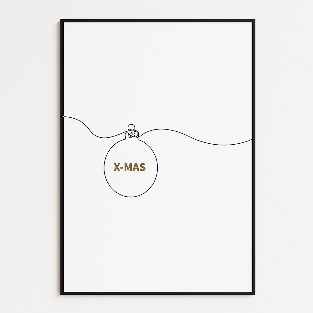 Poster X mas kerstbal