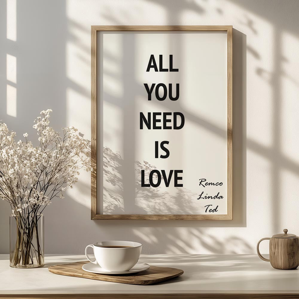All you need is love met namen