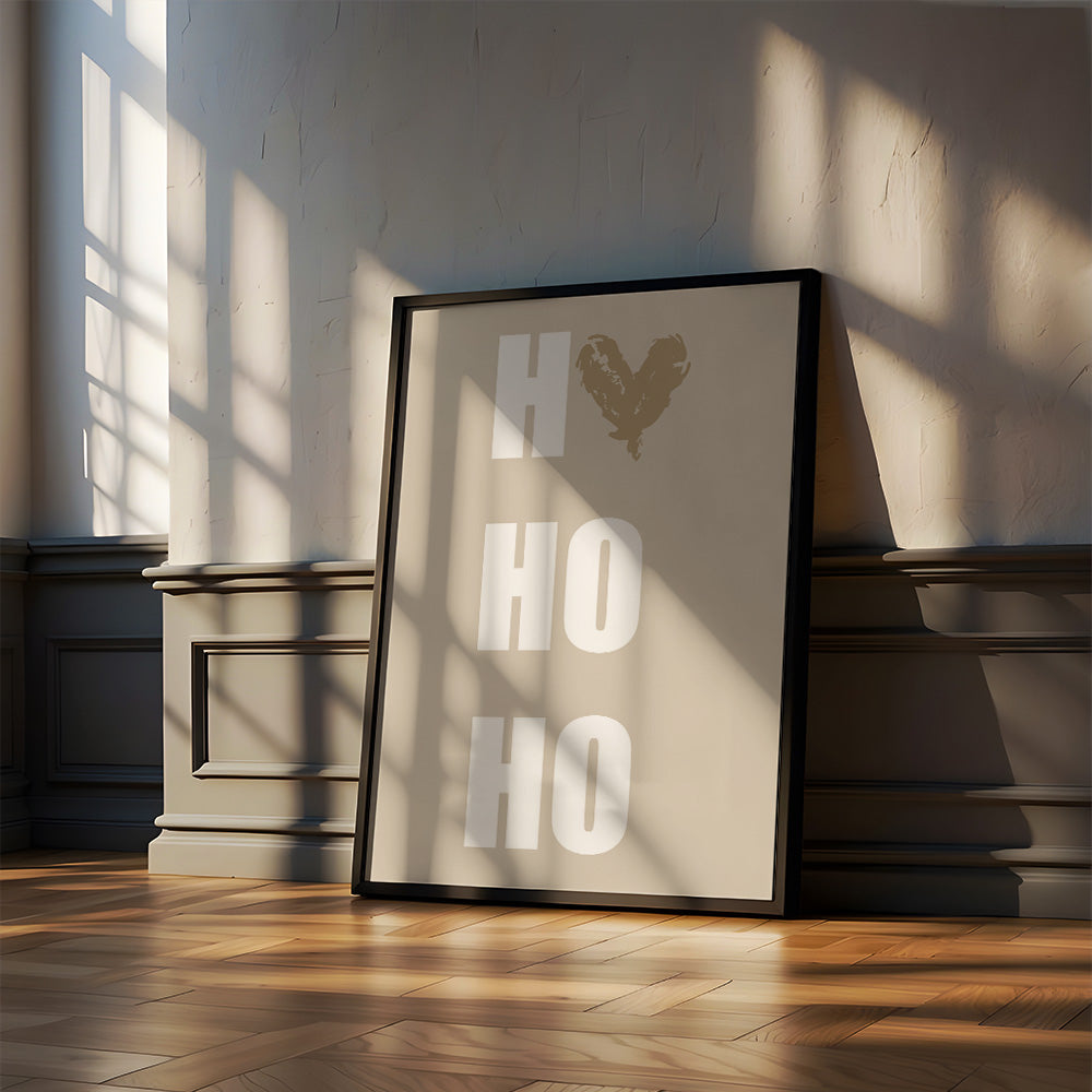 Poster Ho Ho Ho met hartje