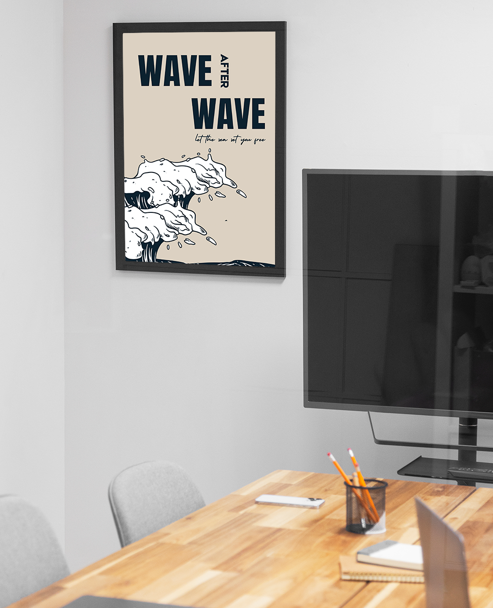Inspirerende Poster: Wave After Wave - Laat de Zee Je Vrijmaken