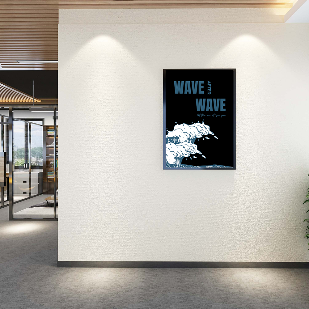 Inspirerende Poster: Wave After Wave - Laat de Zee Je Vrijmaken