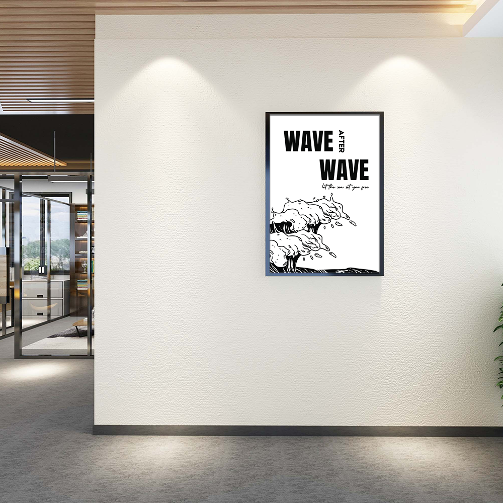 Inspirerende Poster: Wave After Wave - Laat de Zee Je Vrijmaken