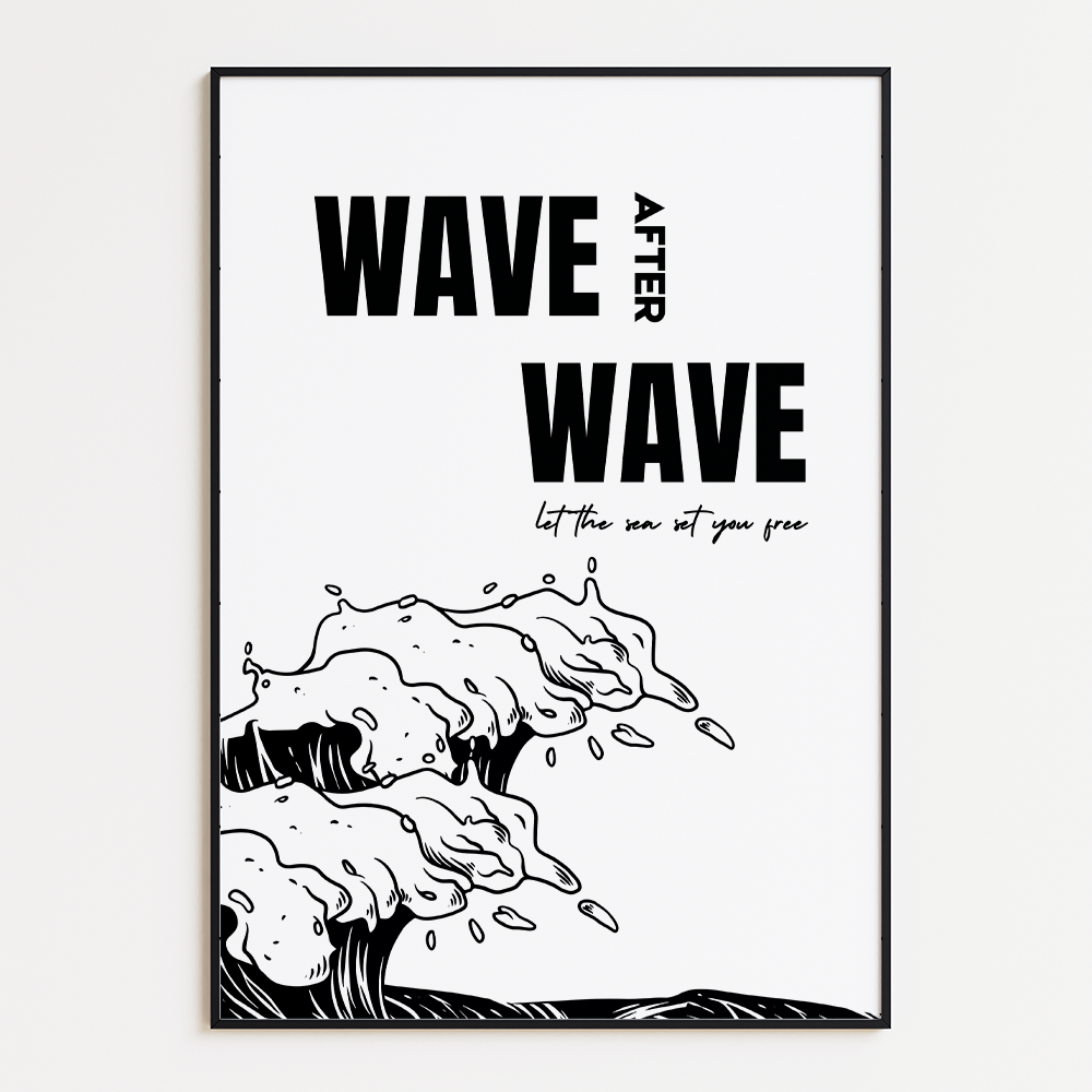 Inspirerende Poster: Wave After Wave - Laat de Zee Je Vrijmaken