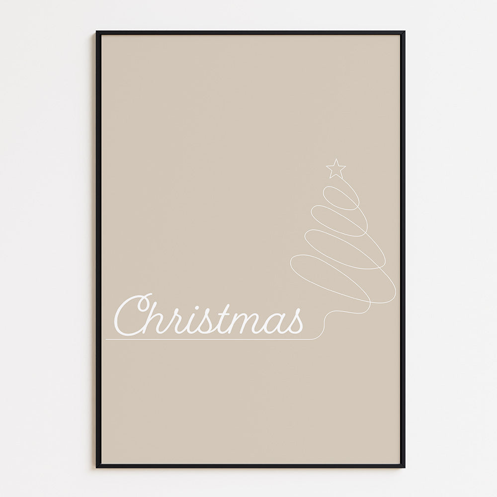 Poster Christmas met lijnen boom