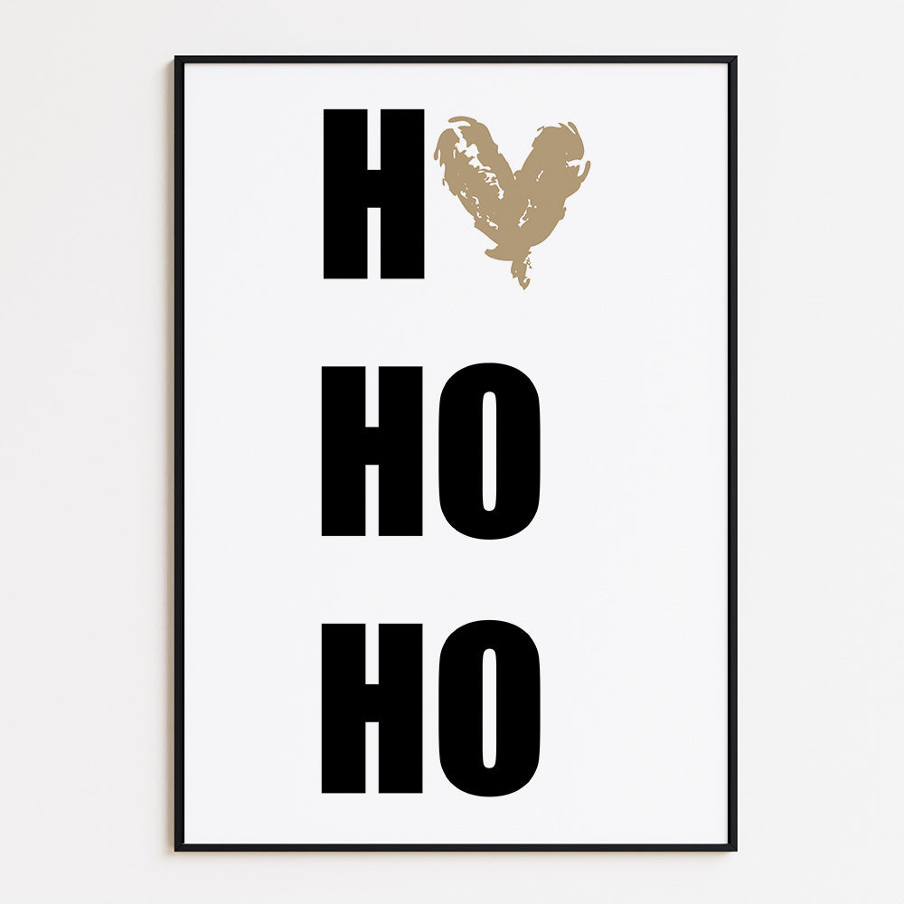 Poster Ho Ho Ho met hartje