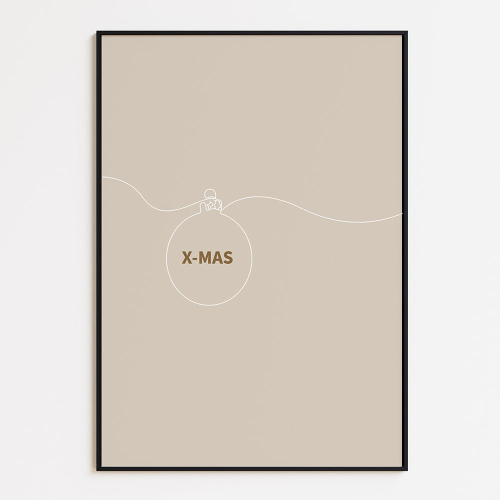Poster X mas kerstbal