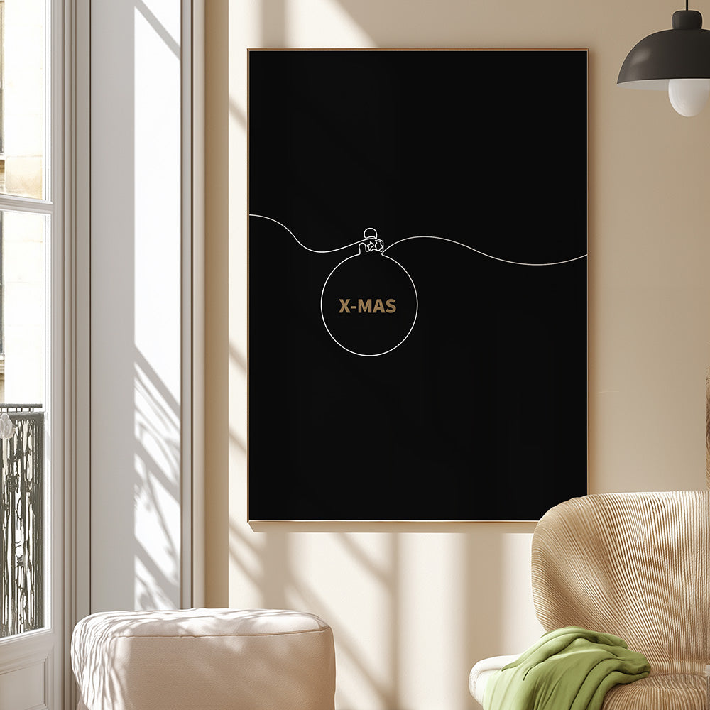 Poster X mas kerstbal